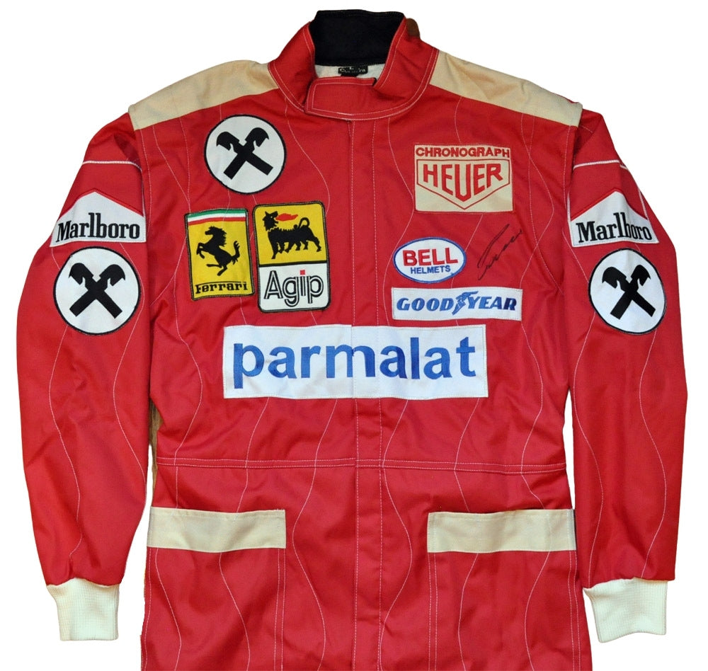 NIKI LAUDA SIGNED FERRARI 1977 F1 REPLICA Race SUIT