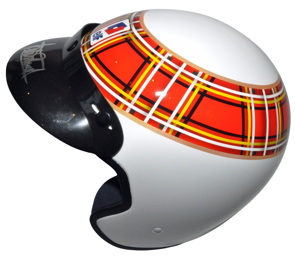 Jackie Stewart Signed F1 Open Face Vintage Full Scale Replica Helmet