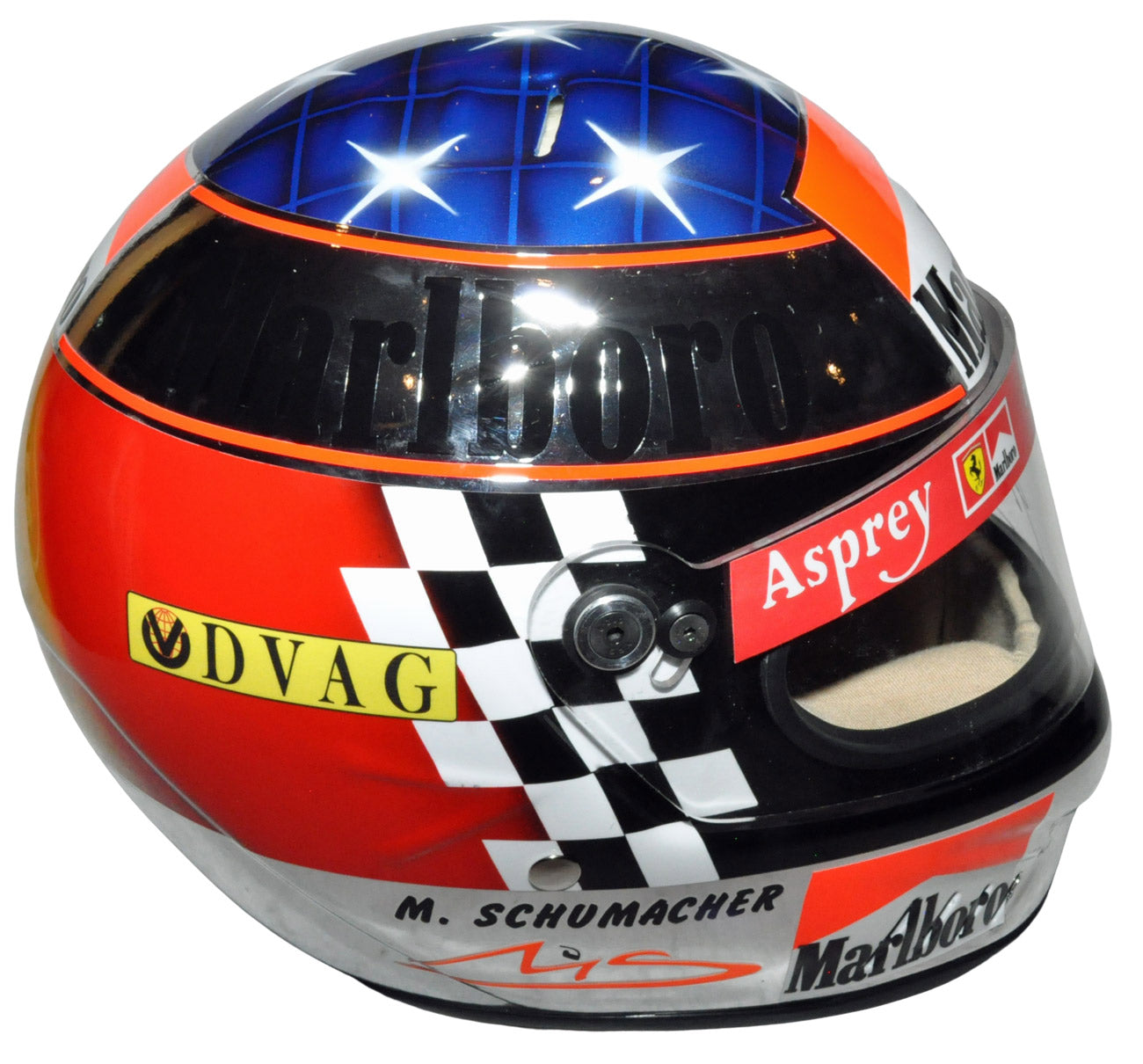 Michael Schumacher Signed Ferrari 1998 Japan F1 Grand Prix Full Scale Replica Helmet