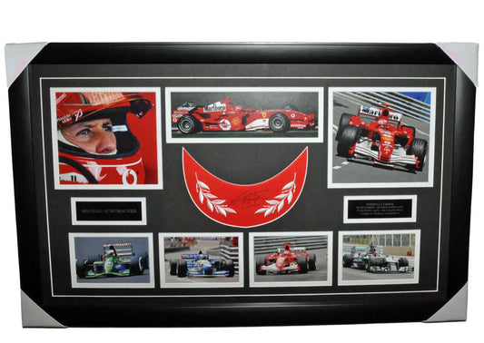 Michael Schumacher Signed 22X35 inches Formula 1 Career Photos Montage Frame